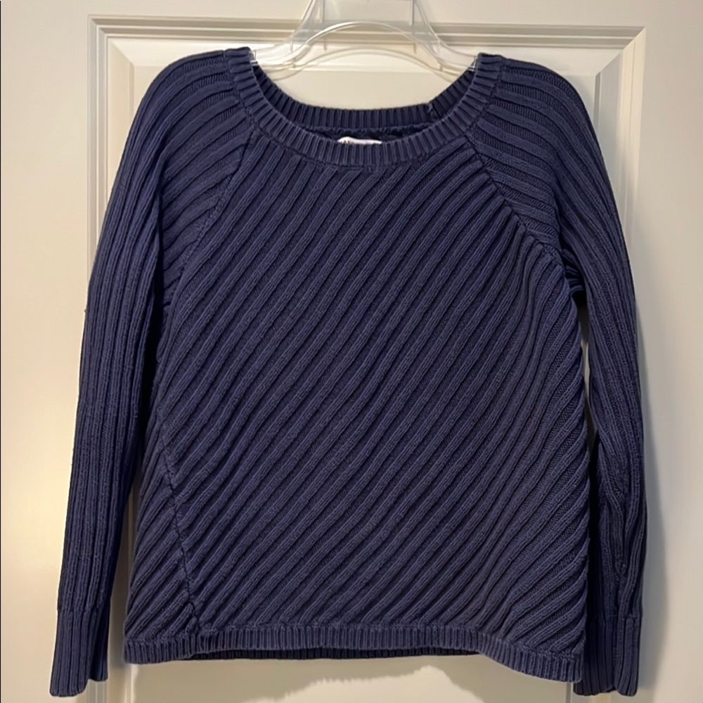 Old Navy Blue Crew Neck Sweater Ribbed Knit